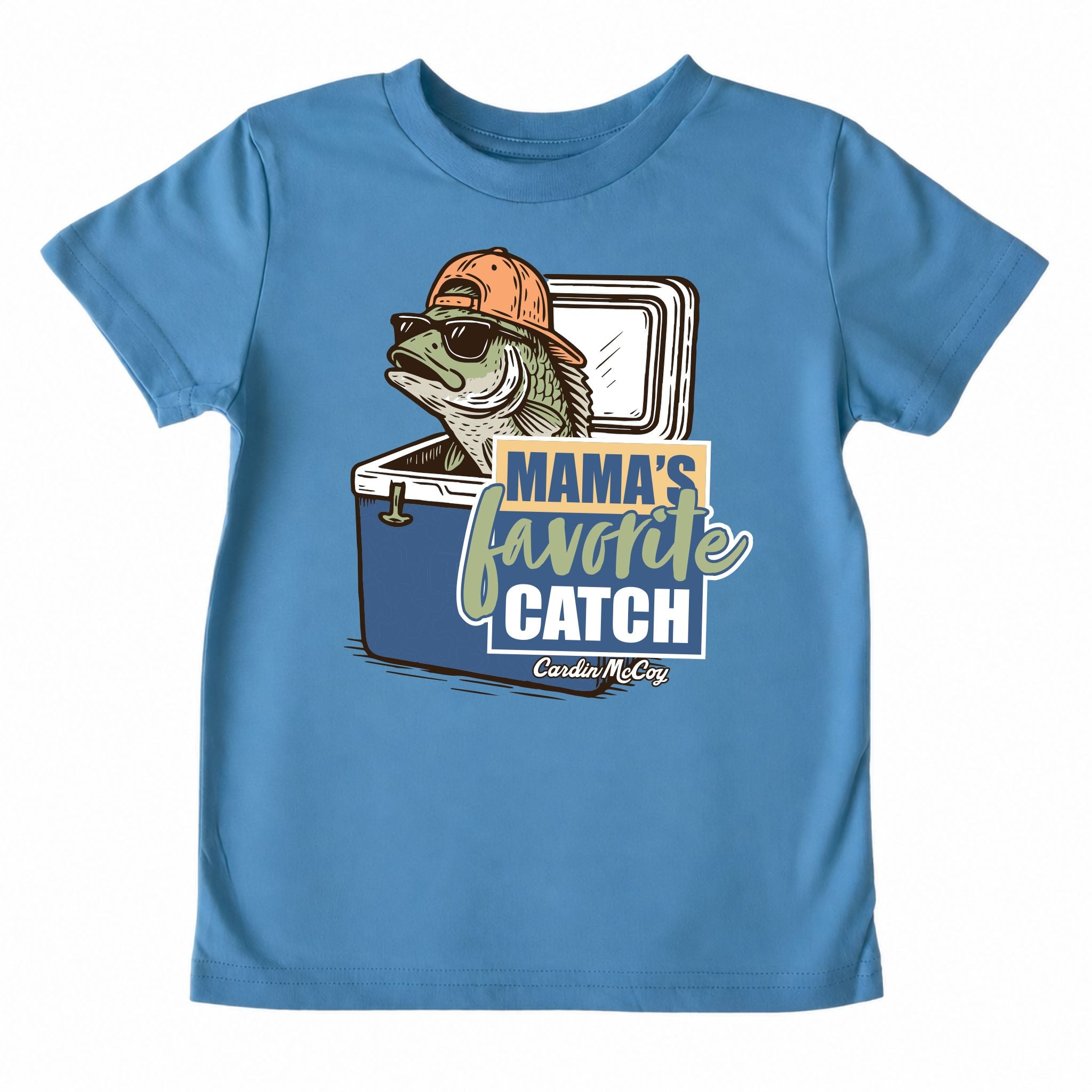 Kids' Mama's Favorite Catch Front Design Short-Sleeve Tee Short Sleeve T-Shirt Cardin McCoy Blue XXS (2/3) Front