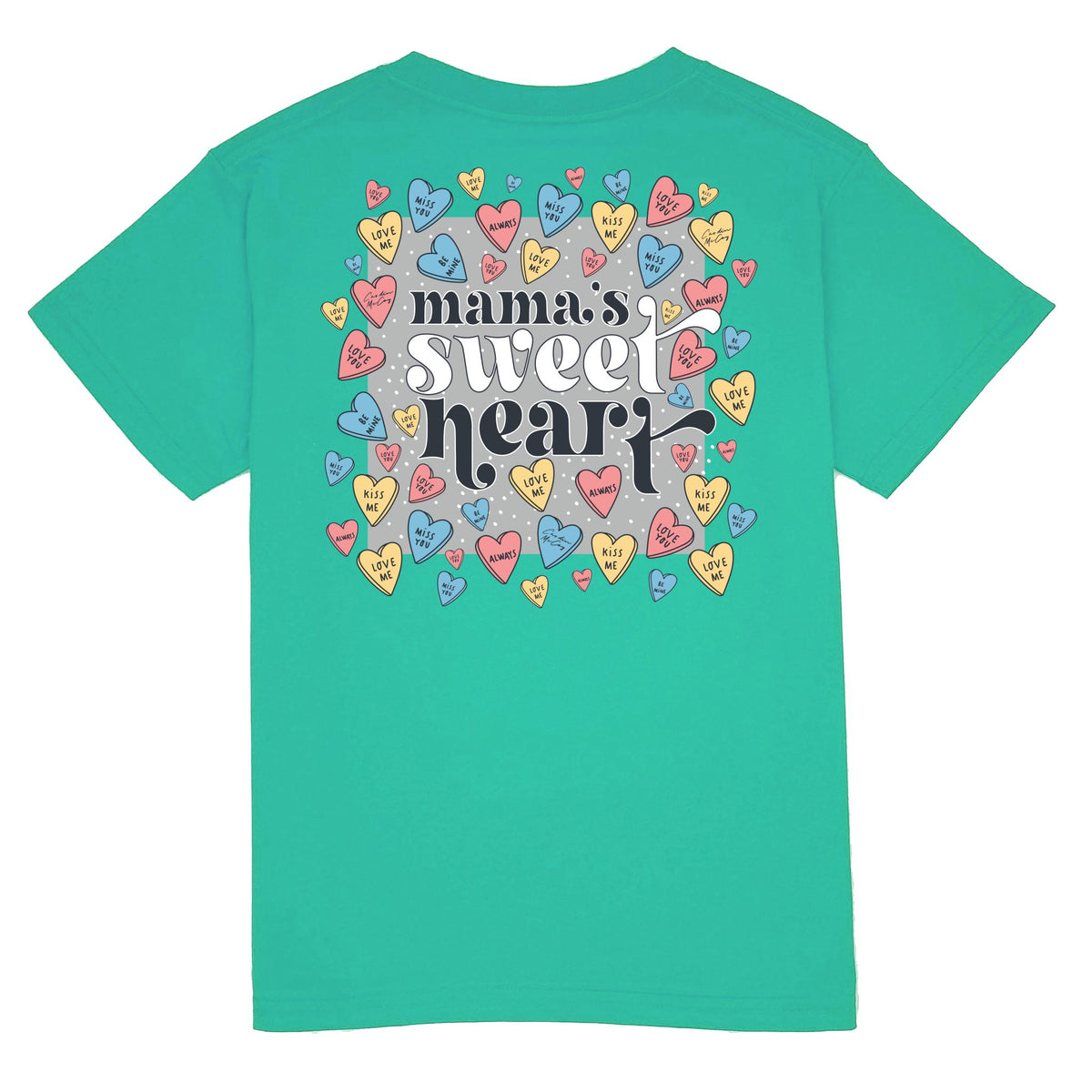 Kids' Mama's Sweetheart Short Sleeve Pocket Tee Short Sleeve T-Shirt Cardin McCoy Teal XXS (2/3) 