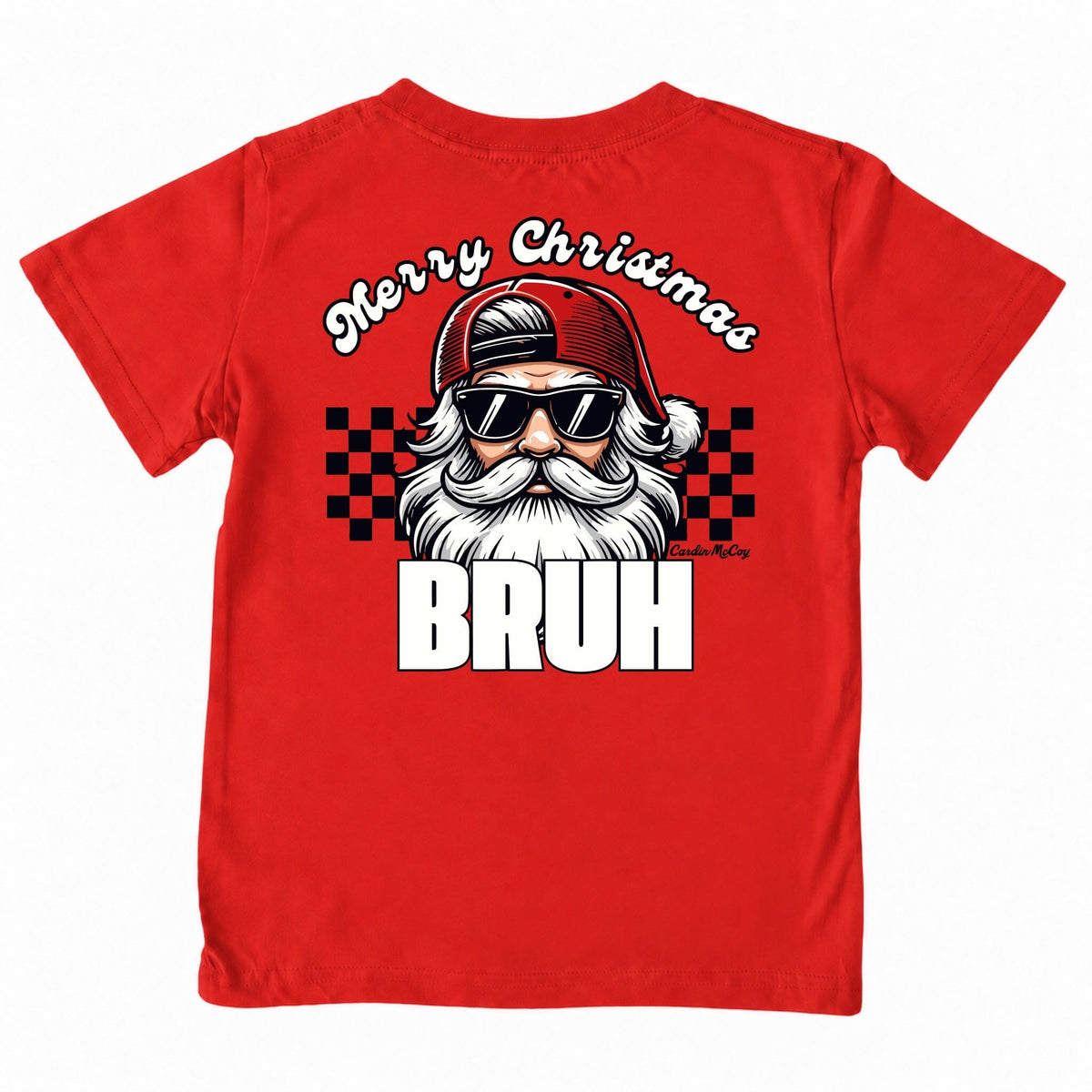 Kids' Merry Christmas Bruh Short-Sleeve Tee Short Sleeve T-Shirt Cardin McCoy Red XXS (2/3) Pocket