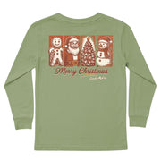 Kids' Merry Christmas Grid Long-Sleeve Tee Long Sleeve T-Shirt Cardin McCoy Light Olive XXS (2/3) Pocket