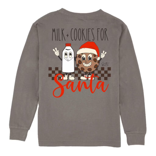Kids' Milk and Cookies Long Sleeve Pocket Tee Long Sleeve T-Shirt Cardin McCoy Anchor Gray XXS (2/3) 