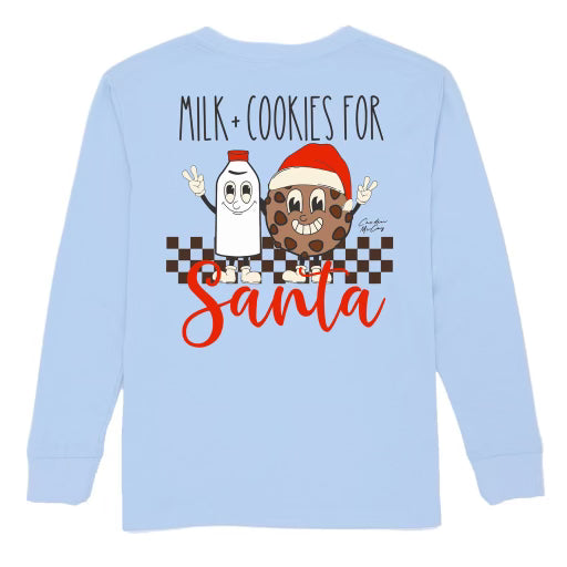 Kids' Milk and Cookies Long Sleeve Pocket Tee Long Sleeve T-Shirt Cardin McCoy Light Blue XXS (2/3) 