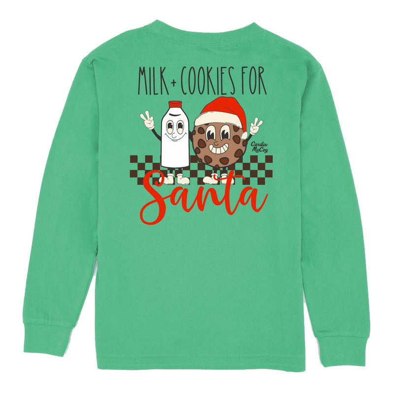 Kids' Milk & Cookies Long-Sleeve Tee Long Sleeve T-Shirt Cardin McCoy Green XXS (2/3) Pocket