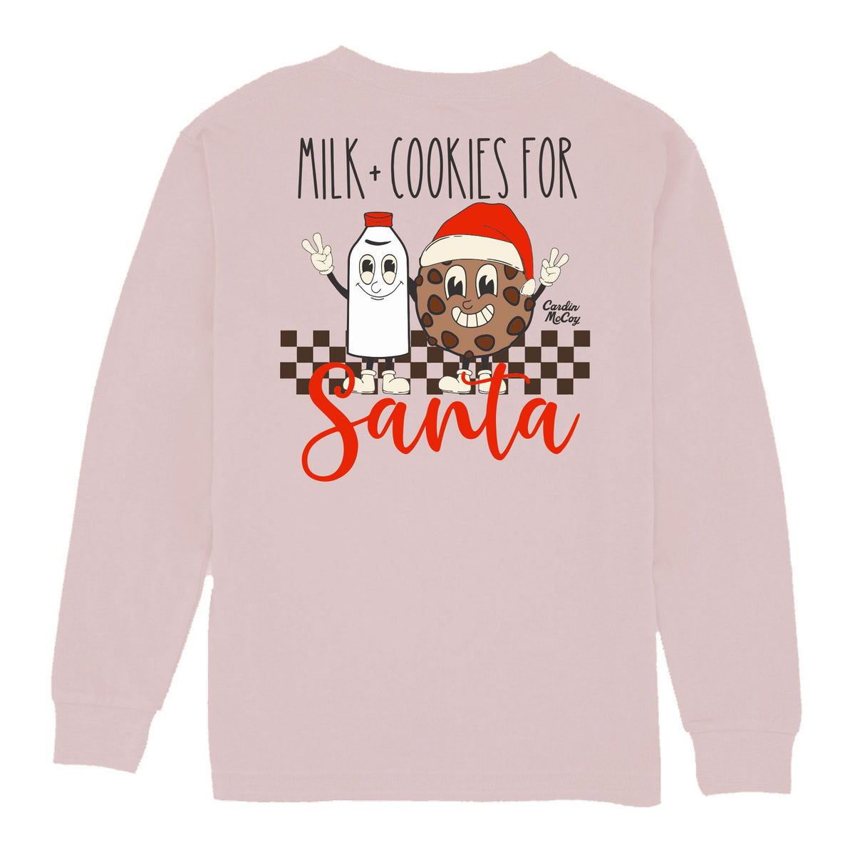 Kids' Milk & Cookies Long-Sleeve Tee Long Sleeve T-Shirt Cardin McCoy Light Pink XXS (2/3) Pocket