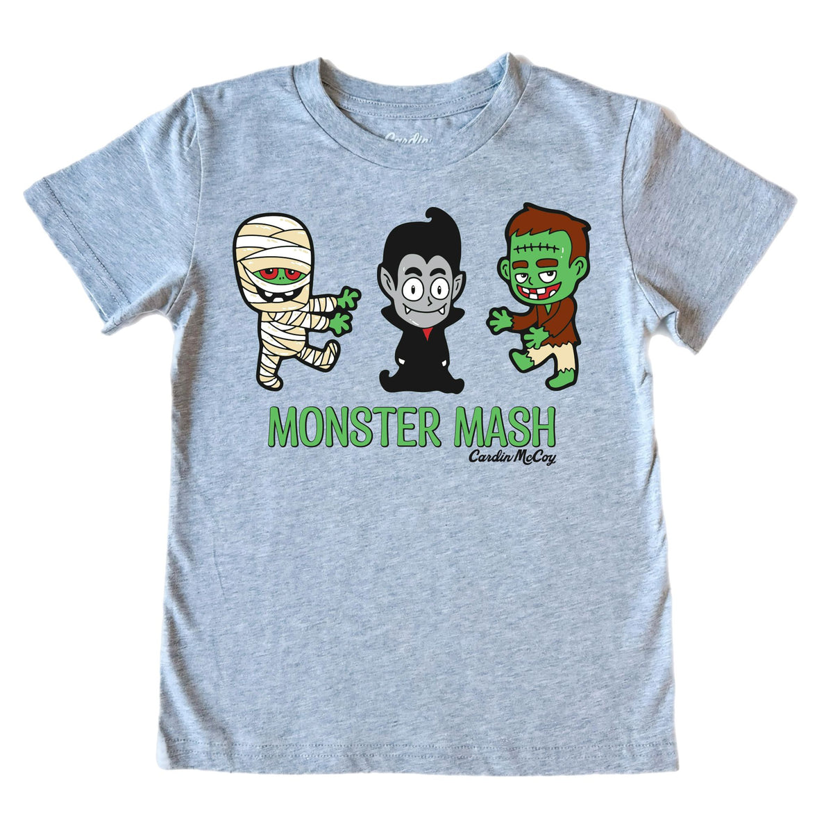Kids' Monster Mash Front Short-Sleeve Tee Short Sleeve T-Shirt Cardin McCoy Heather Gray XXS (2/3) No Pocket