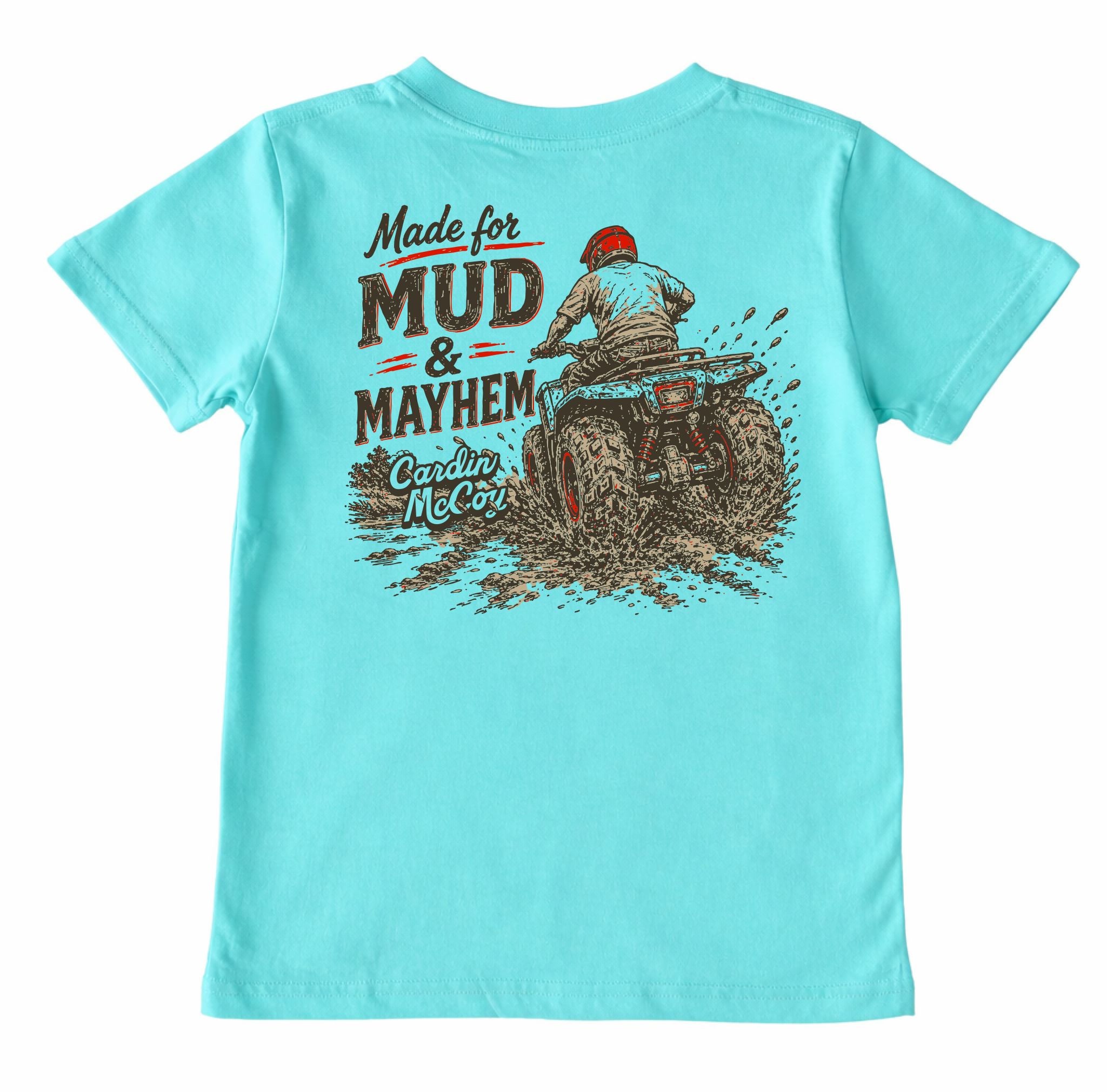 Kids' Mud and Mayhem Short-Sleeve Tee Short Sleeve T-Shirt Cardin McCoy Teal XXS (2/3) Pocket