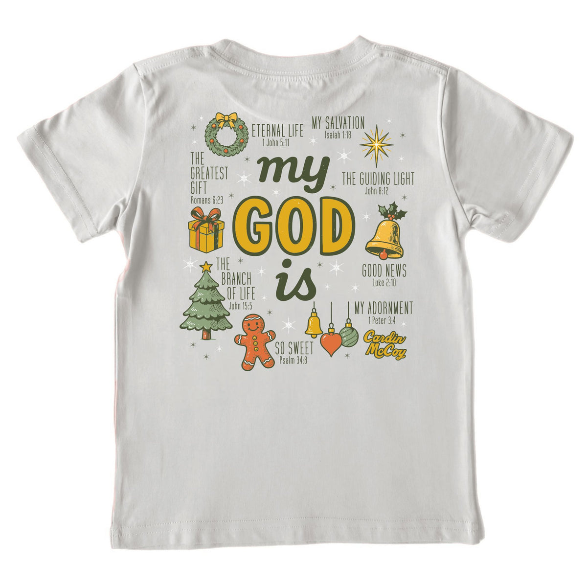 Kids' My God Is Short-Sleeve Tee Short Sleeve T-Shirt Cardin McCoy Ice Gray XXS (2/3) Pocket