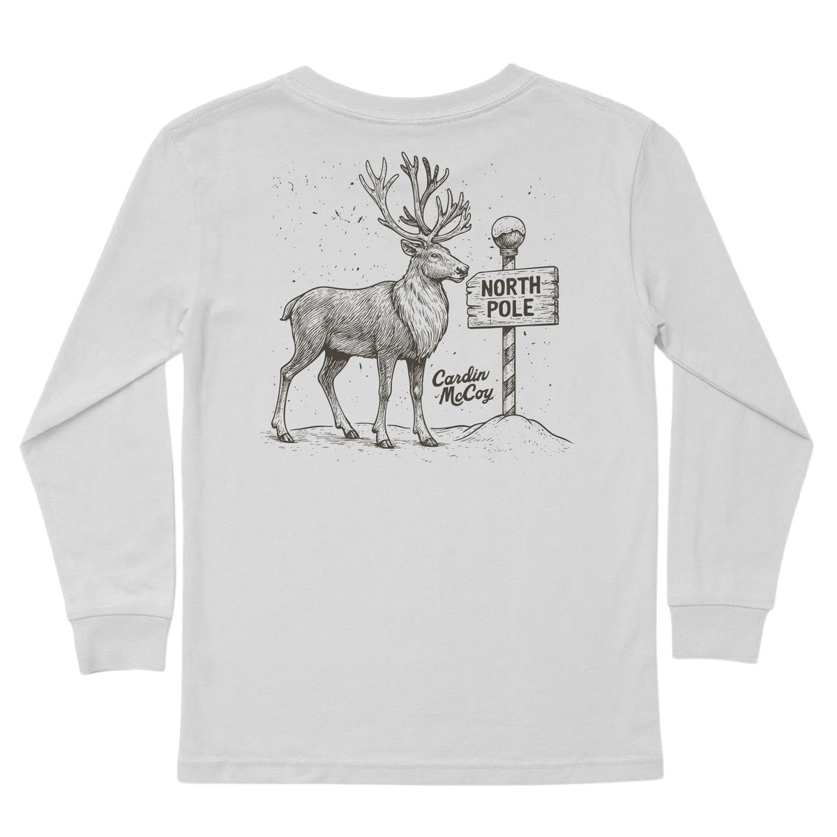 Kids' North Pole Sketch Long-Sleeve Tee Long Sleeve T-Shirt Cardin McCoy Ice Gray XXS (2/3) Pocket