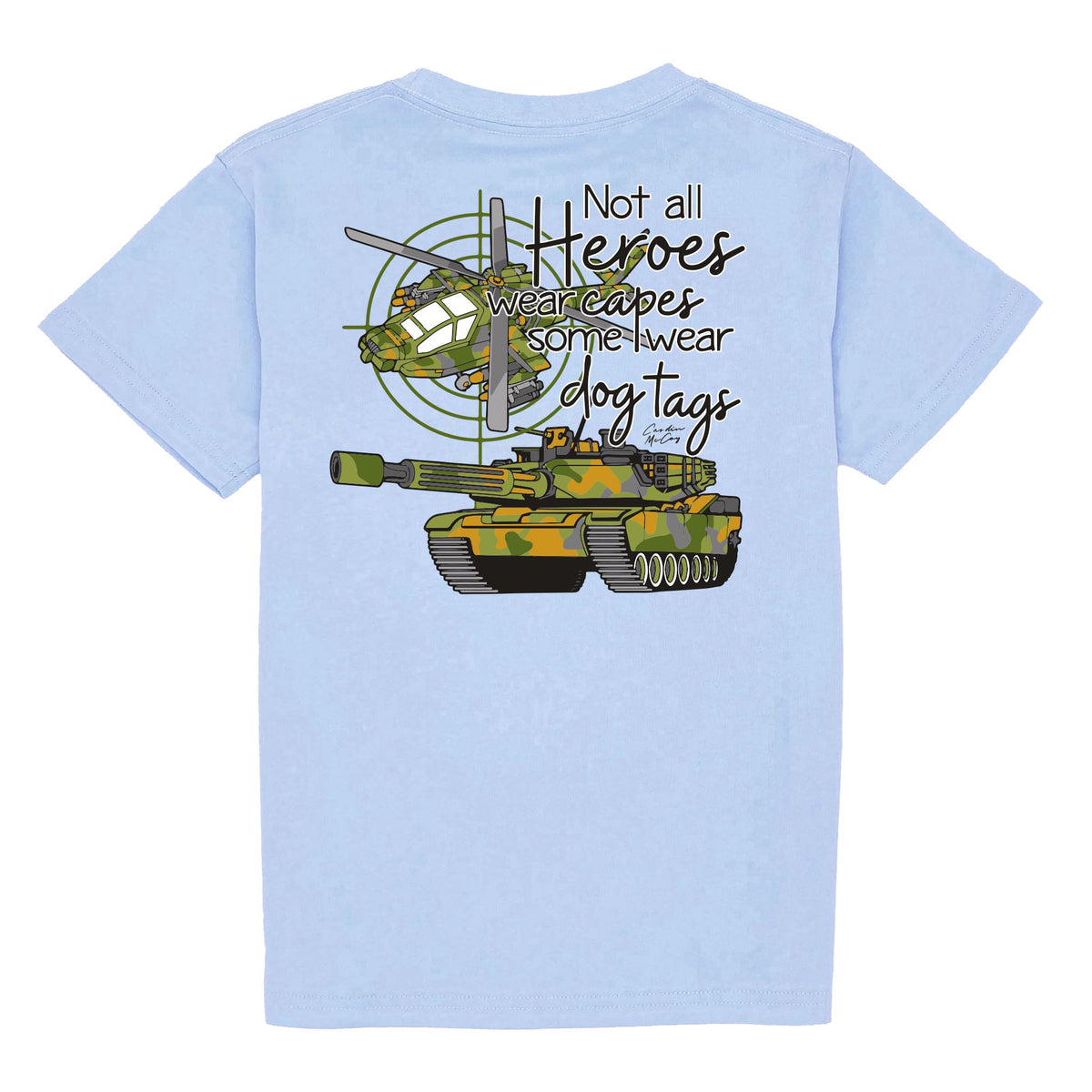 Kids' Not All Heroes Short Sleeve Pocket Tee Short Sleeve T-Shirt Cardin McCoy Light Blue XXS (2/3) 
