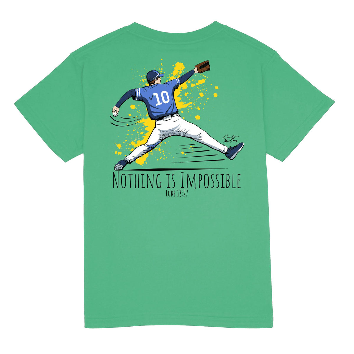 Kids' Nothing is Impossible Short Sleeve Pocket Tee Short Sleeve T-Shirt Cardin McCoy Green XXS (2/3) 