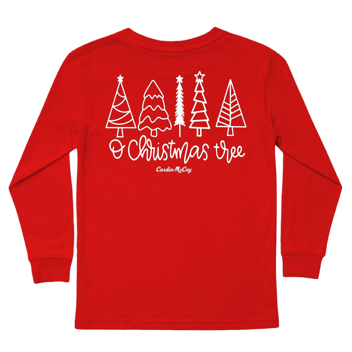 Kids' O' Christmas Tree Long-Sleeve Tee Long Sleeve T-Shirt Cardin McCoy Red XXS (2/3) Pocket