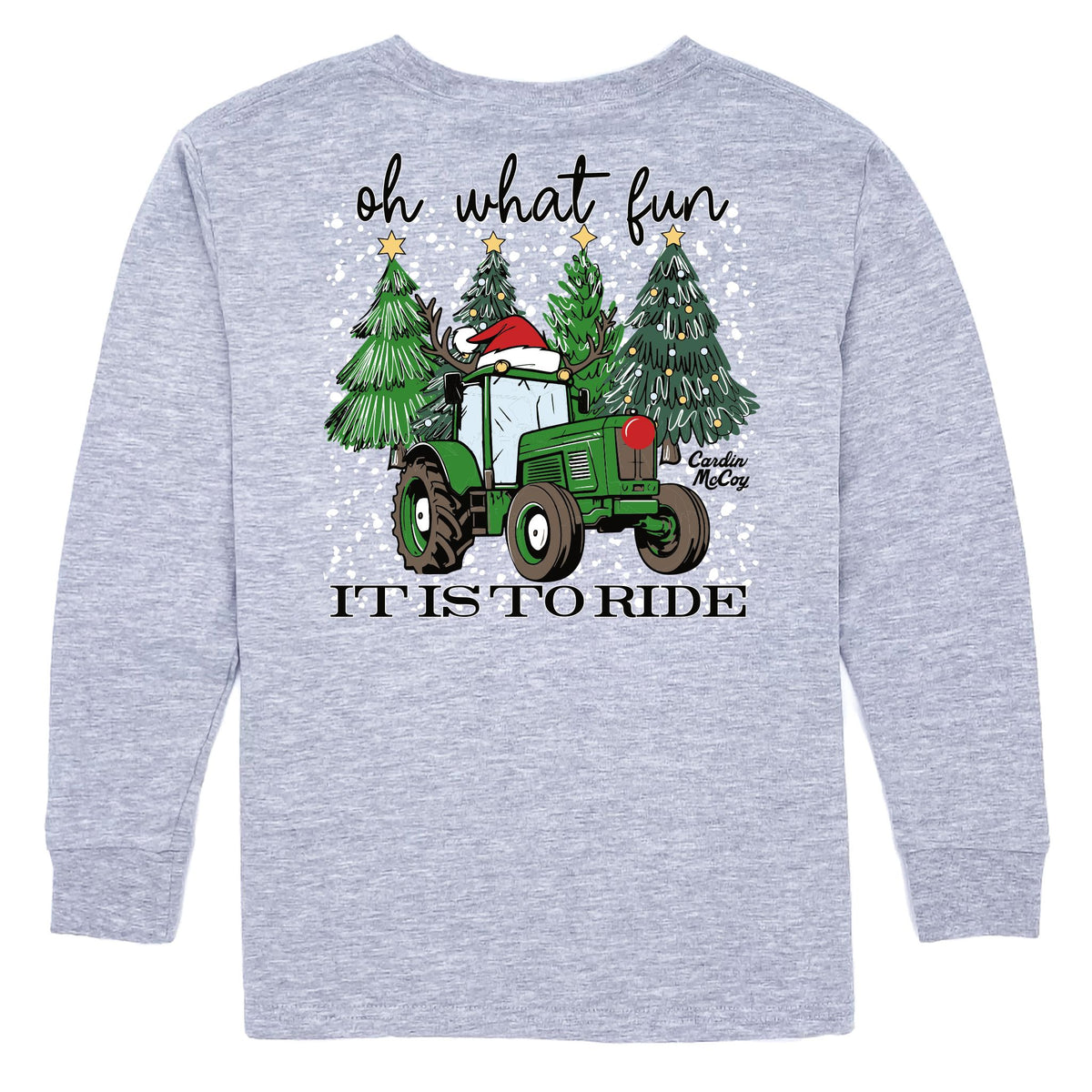 Kids' Oh What Fun Long-Sleeve Tee Long Sleeve T-Shirt Cardin McCoy Heather gray XXS (2/3) Pocket