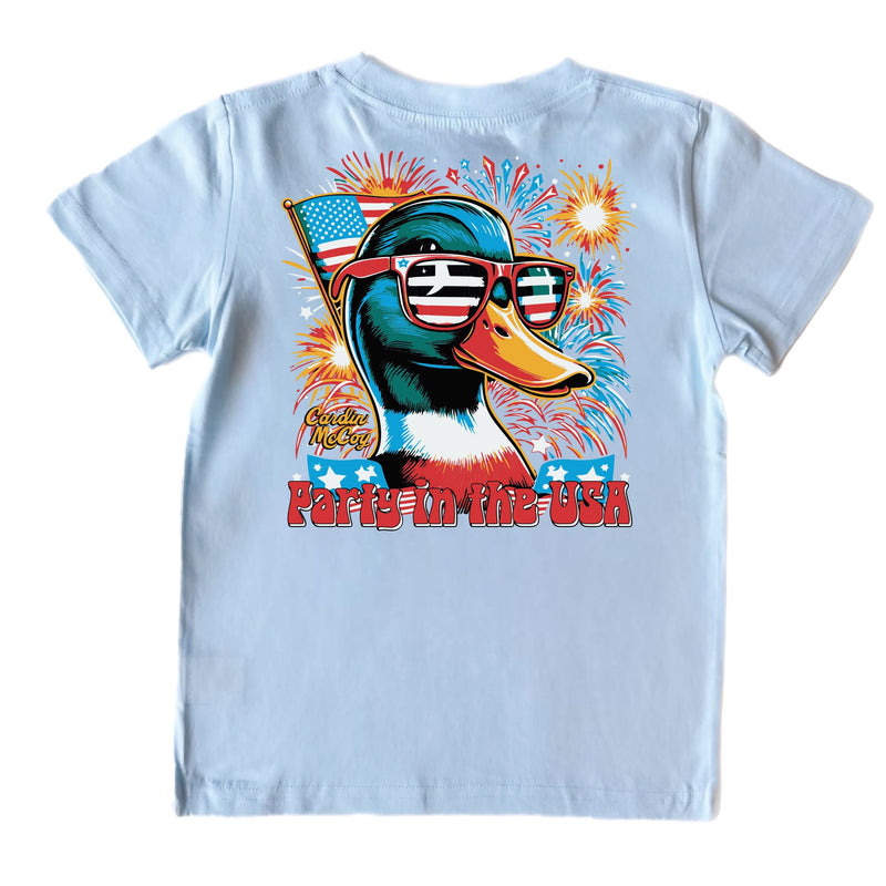 Kids' Party In The USA Short-Sleeve Tee Short Sleeve T-Shirt Cardin McCoy Cool Blue XXS (2/3) Pocket