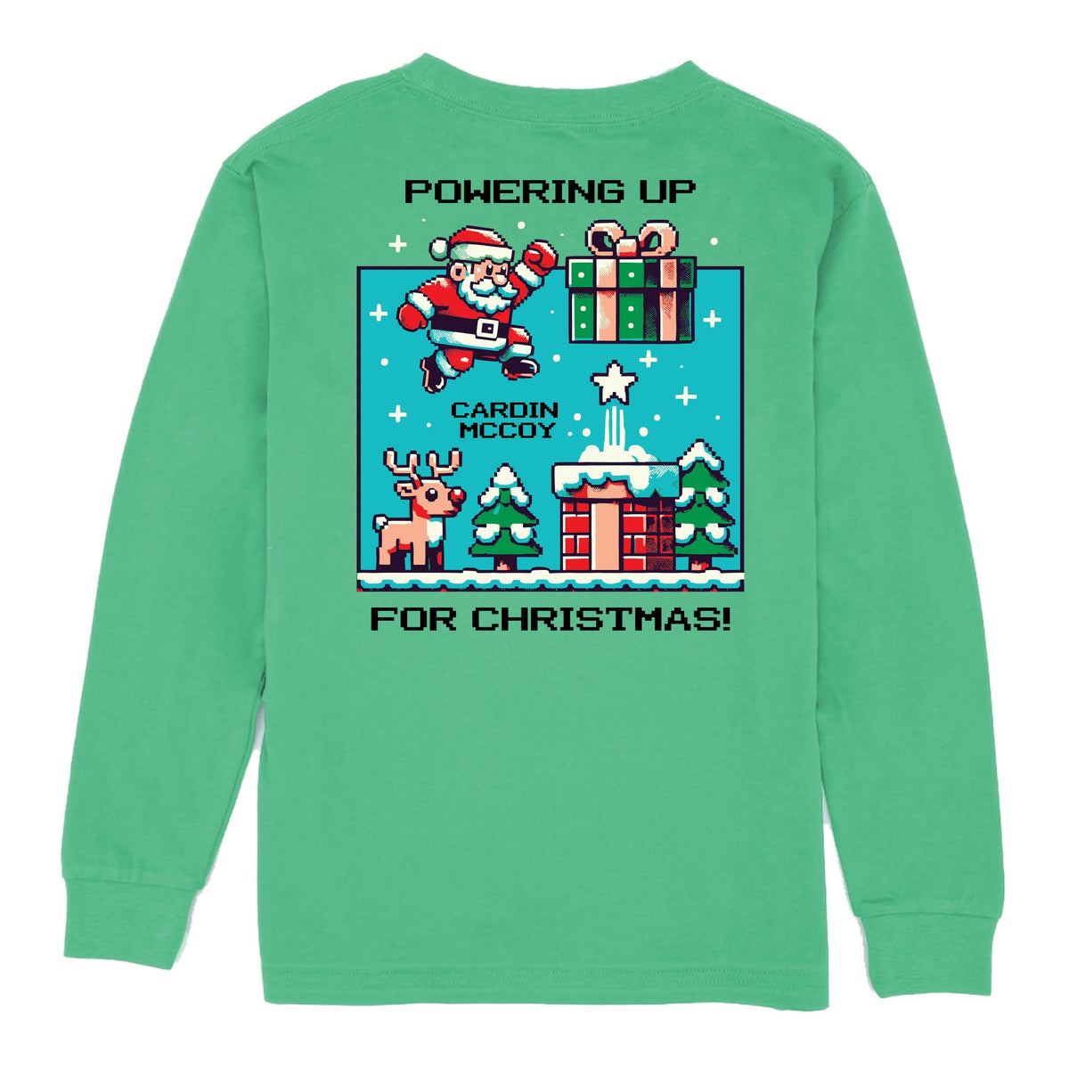 Kids' Powering Up Long-Sleeve Tee Long Sleeve T-Shirt Cardin McCoy Green XXS (2/3) Pocket