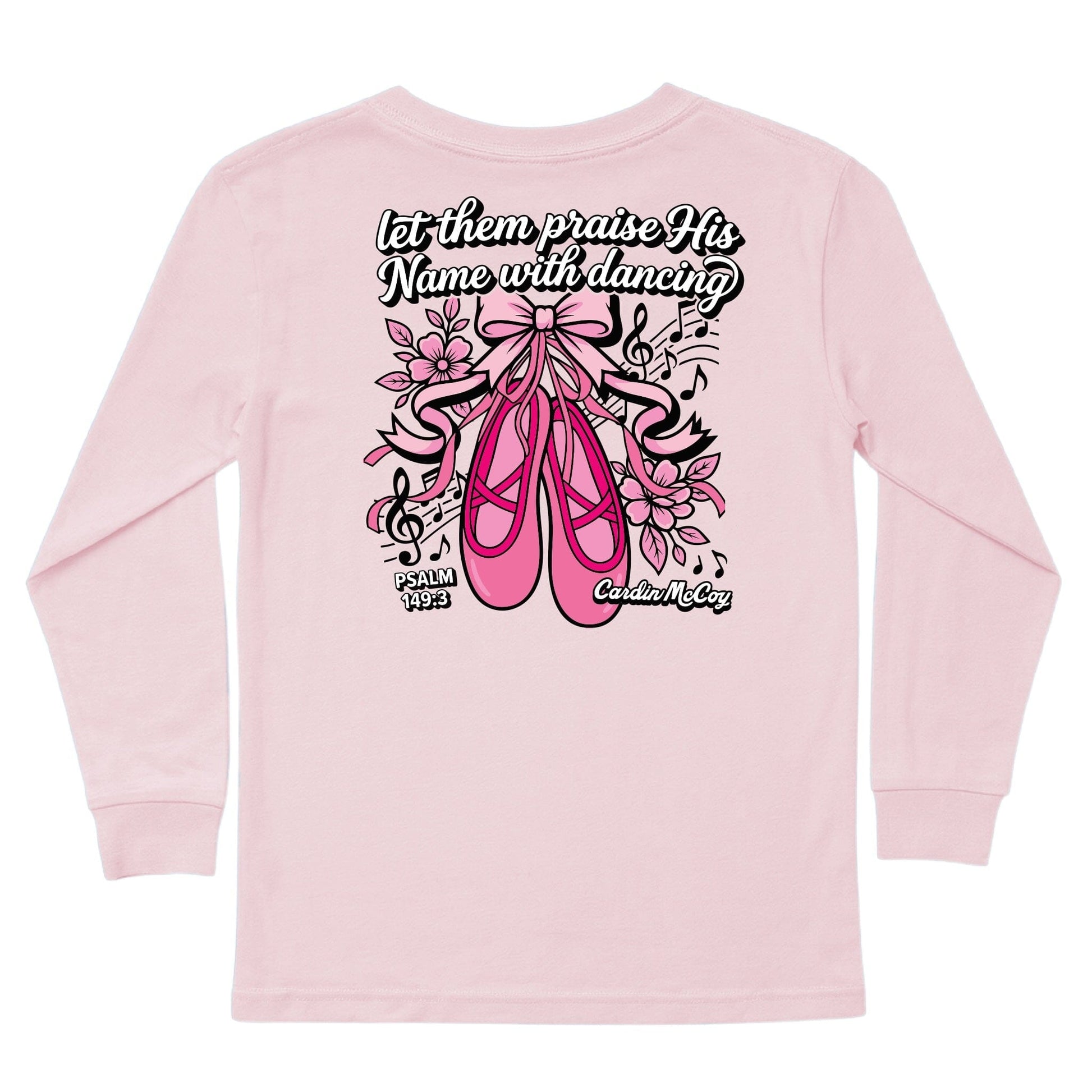 Kids' Praise With Dancing Long-Sleeve Tee Long Sleeve T-Shirt Cardin McCoy Light Pink XXS (2/3) Pocket