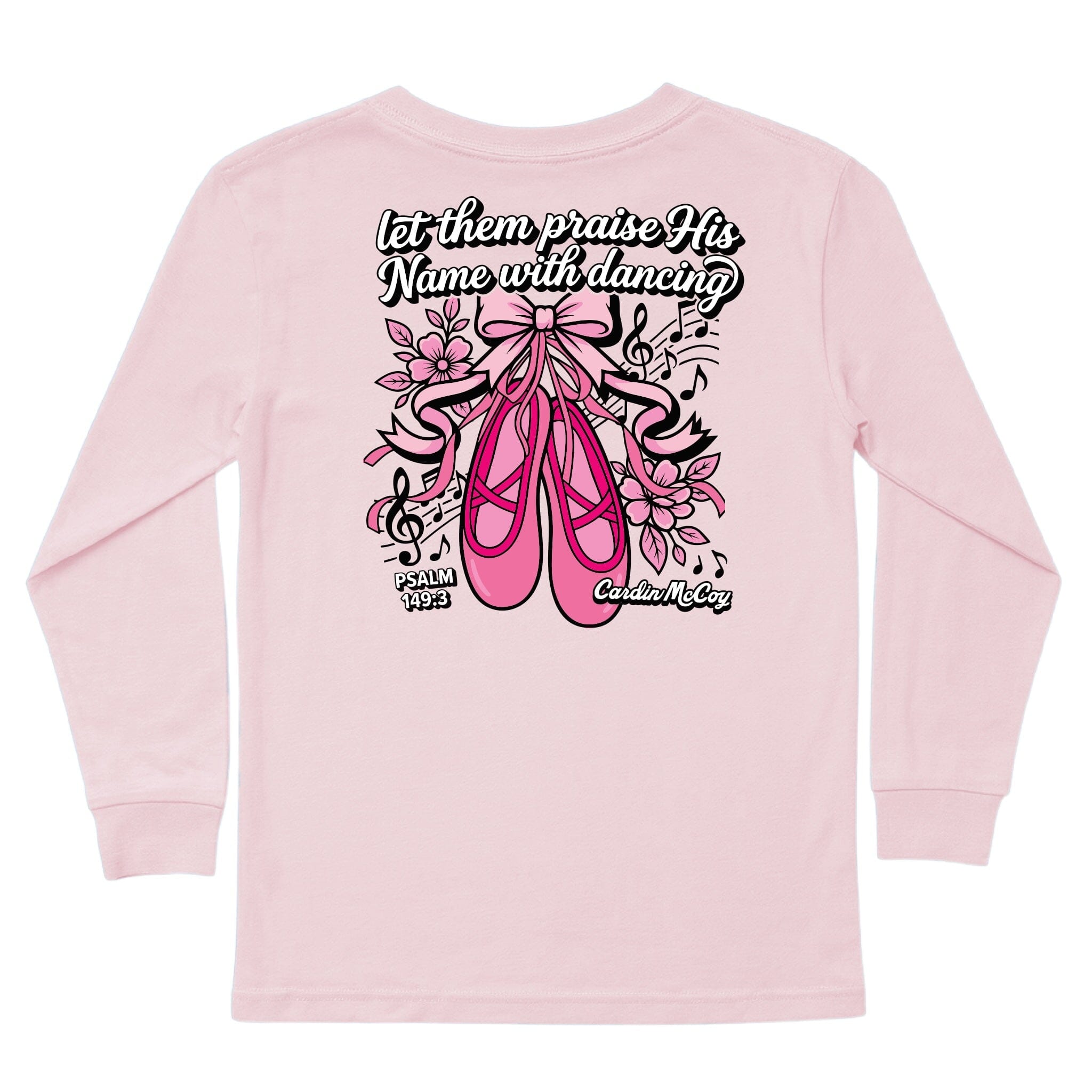 Kids' Praise With Dancing Long-Sleeve Tee Long Sleeve T-Shirt Cardin McCoy Light Pink XXS (2/3) Pocket