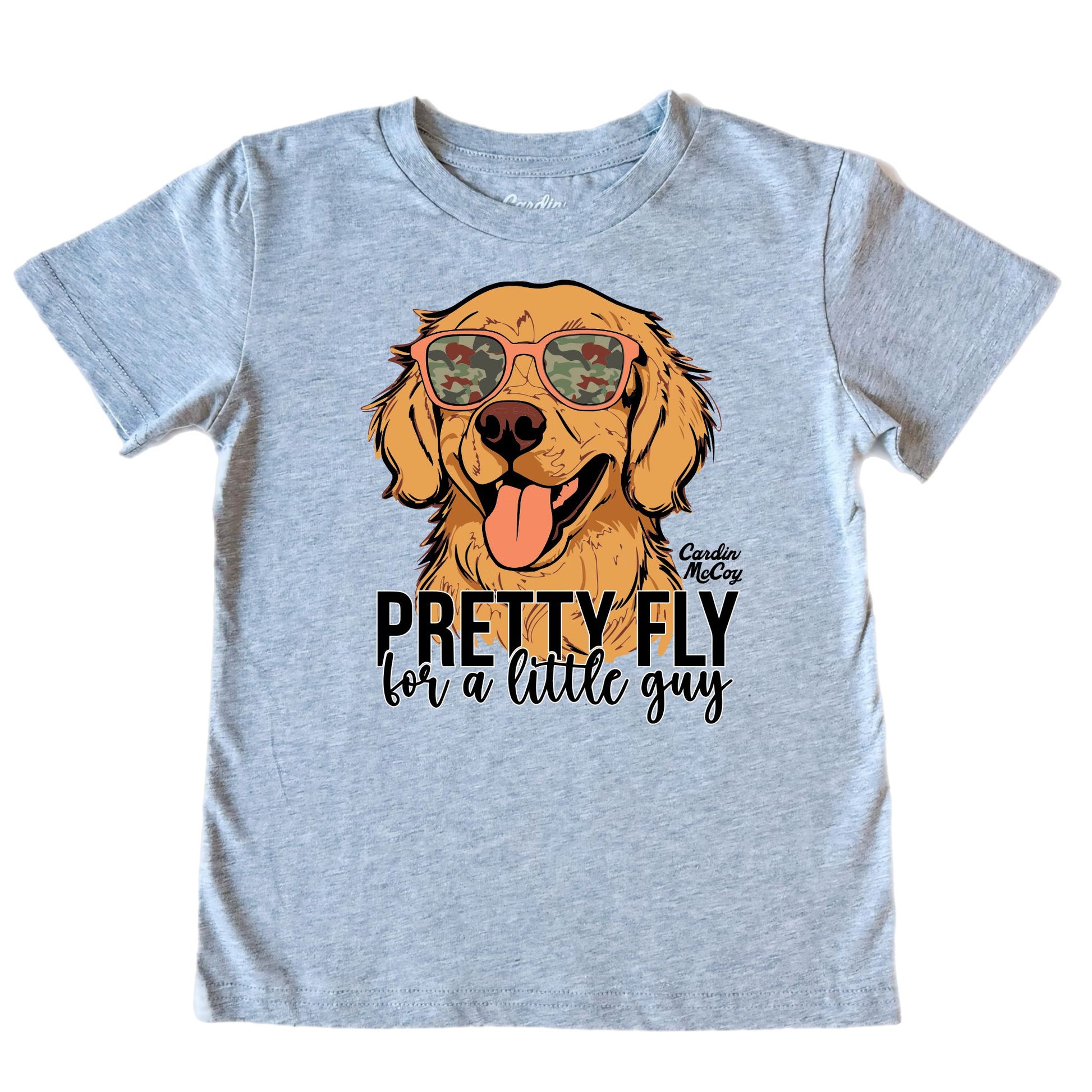 Kids' Pretty Fly For A Little Guy Front Short-Sleeve Tee Short Sleeve T-Shirt Cardin McCoy Heather Gray XXS (2/3) No Pocket