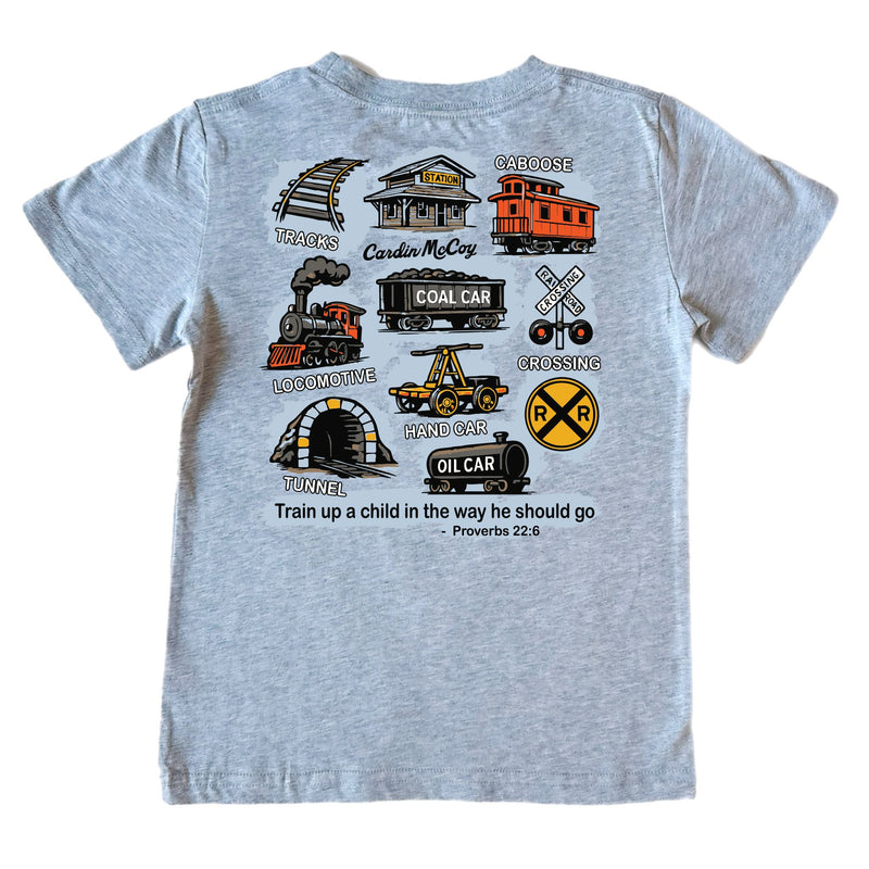 Kids' Proverbs 22:6 Short-Sleeve Tee Short Sleeve T-Shirt Cardin McCoy Heather Gray XXS (2/3) Pocket