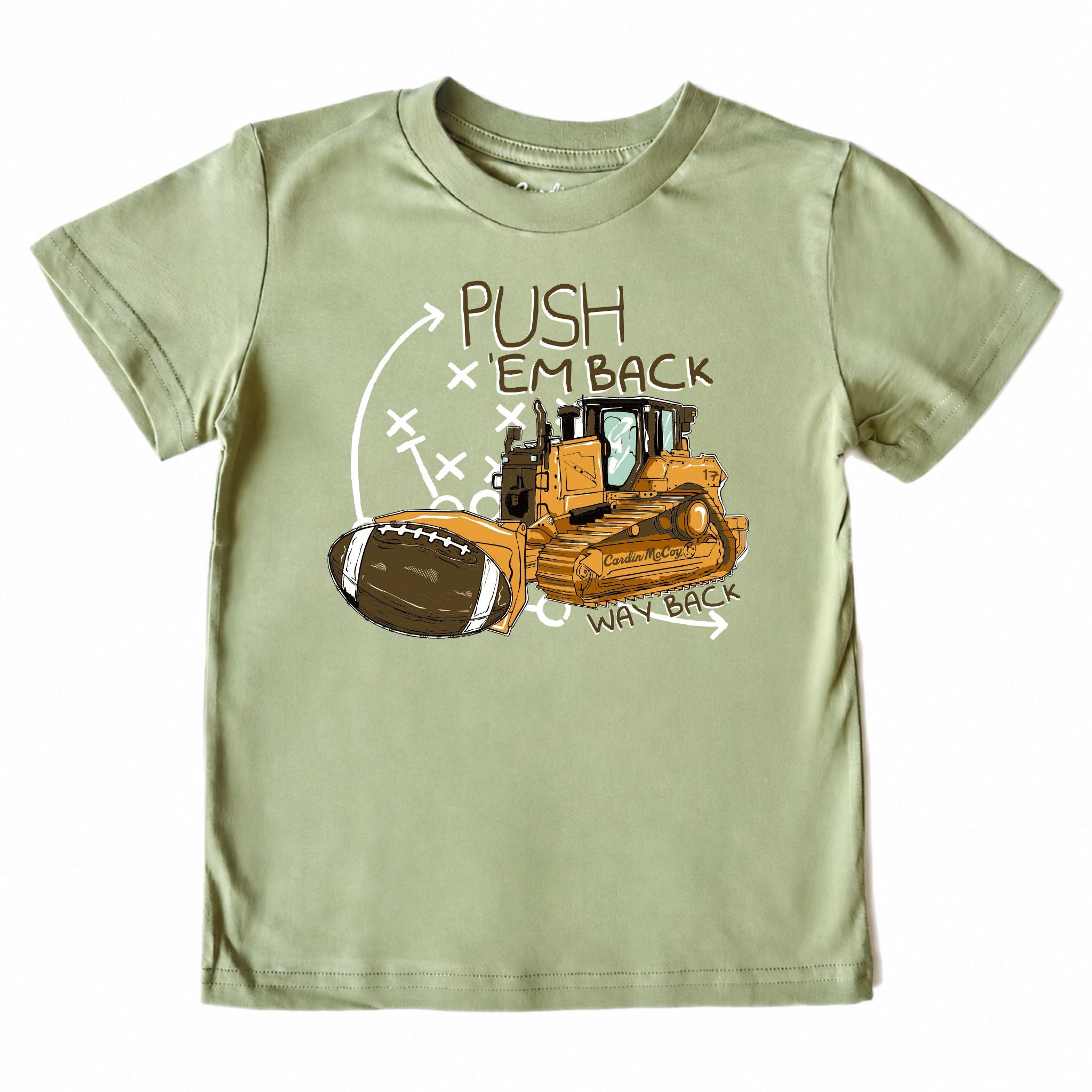 Kids' Push Em Back Front Short-Sleeve Tee Short Sleeve T-Shirt Cardin McCoy Light Olive XXS (2/3) Pocket