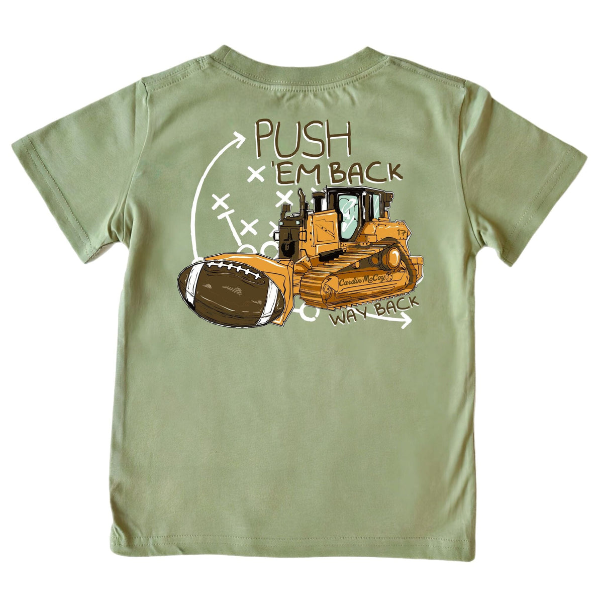 Included tee: Push Em Back in Light Olive