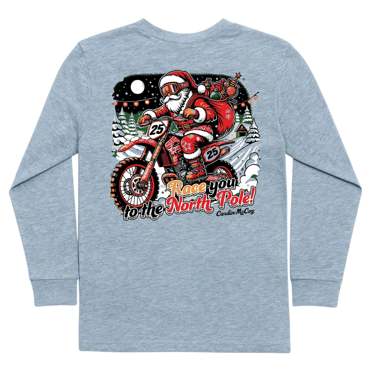 Kids' Race To The North Pole Long-Sleeve Tee Long Sleeve T-Shirt Cardin McCoy Heather Gray XXS (2/3) Pocket