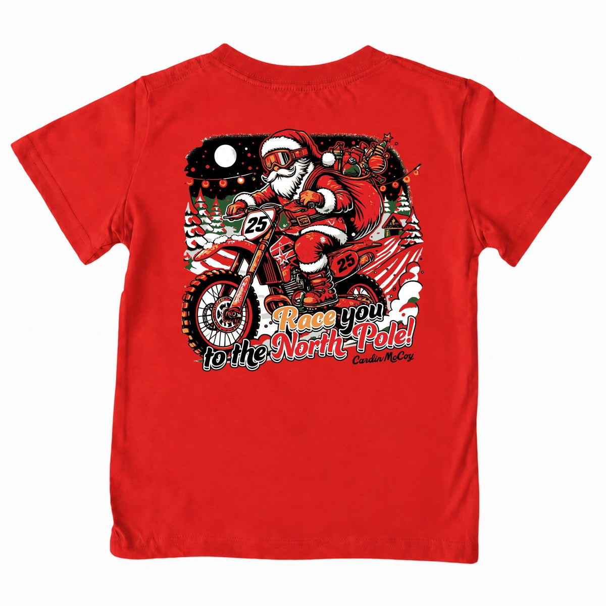 Kids' Race To The North Pole Short-Sleeve Tee Short Sleeve T-Shirt Cardin McCoy Red XXS (2/3) Pocket
