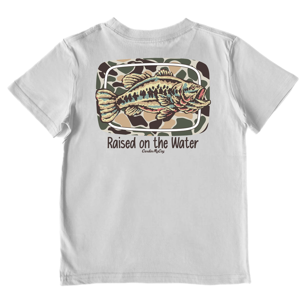Kids' Raised On The Water (Fish) Short-Sleeve Performance Tee Short Sleeve T-Shirt Cardin McCoy Gray Mist XXS (2/3) Performance