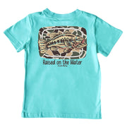 Kids' Raised on the Water Fish Short-Sleeve Tee Short Sleeve T-Shirt Cardin McCoy Teal XXS (2/3) Pocket