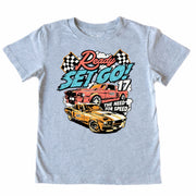 Kids' Ready Set Go Front Design Short-Sleeve Tee Short Sleeve T-Shirt Cardin McCoy Heather Gray XXS (2/3) Front