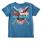 Kids' Red, White and Drippy Short-Sleeve Tee Short Sleeve T-Shirt Cardin McCoy Blue XXS (2/3) Pocket