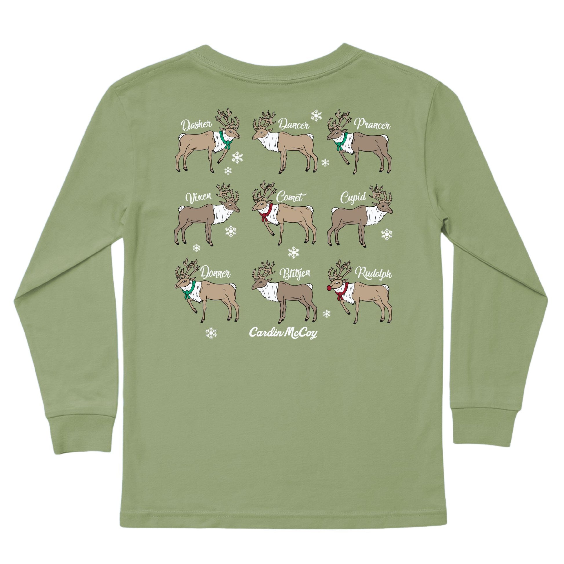 Kids' Reindeer Breeds Long-Sleeve Tee Long Sleeve T-Shirt Cardin McCoy Light Olive XXS (2/3) Pocket