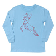 Kids' Reindeer Sketch Front Long-Sleeve Tee Long Sleeve T-Shirt Cardin McCoy Light Blue XXS (2/3) No Pocket