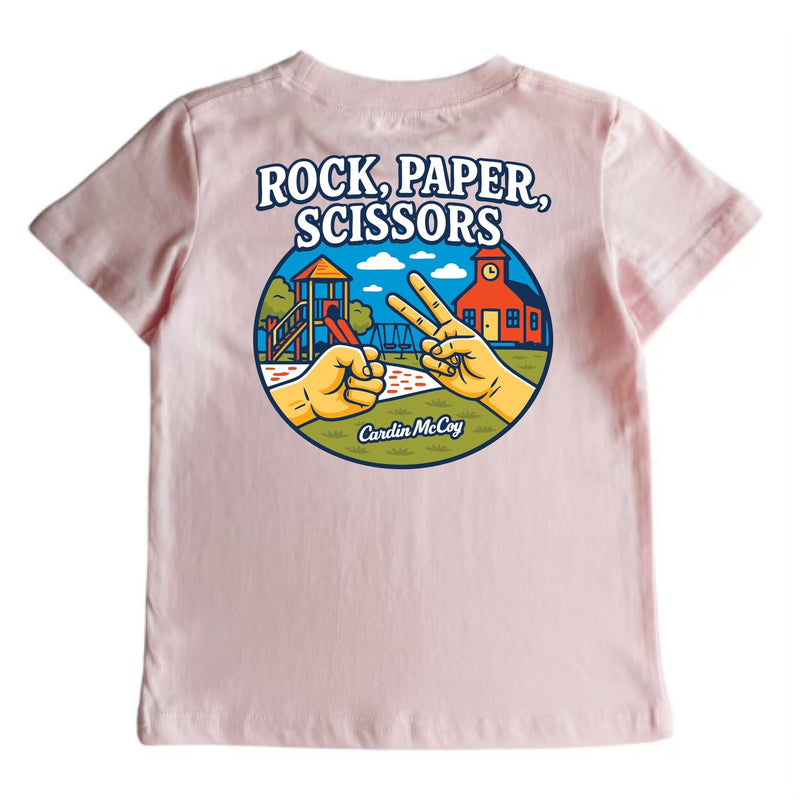 Kids' Rock, Paper, Scissors Short-Sleeve Tee Short Sleeve T-Shirt Cardin McCoy Light Pink XXS (2/3) Pocket
