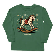 Kids' Rocking Horse Front Long-Sleeve Tee Long Sleeve T-Shirt Cardin McCoy Dark Olive XXS (2/3) No Pocket