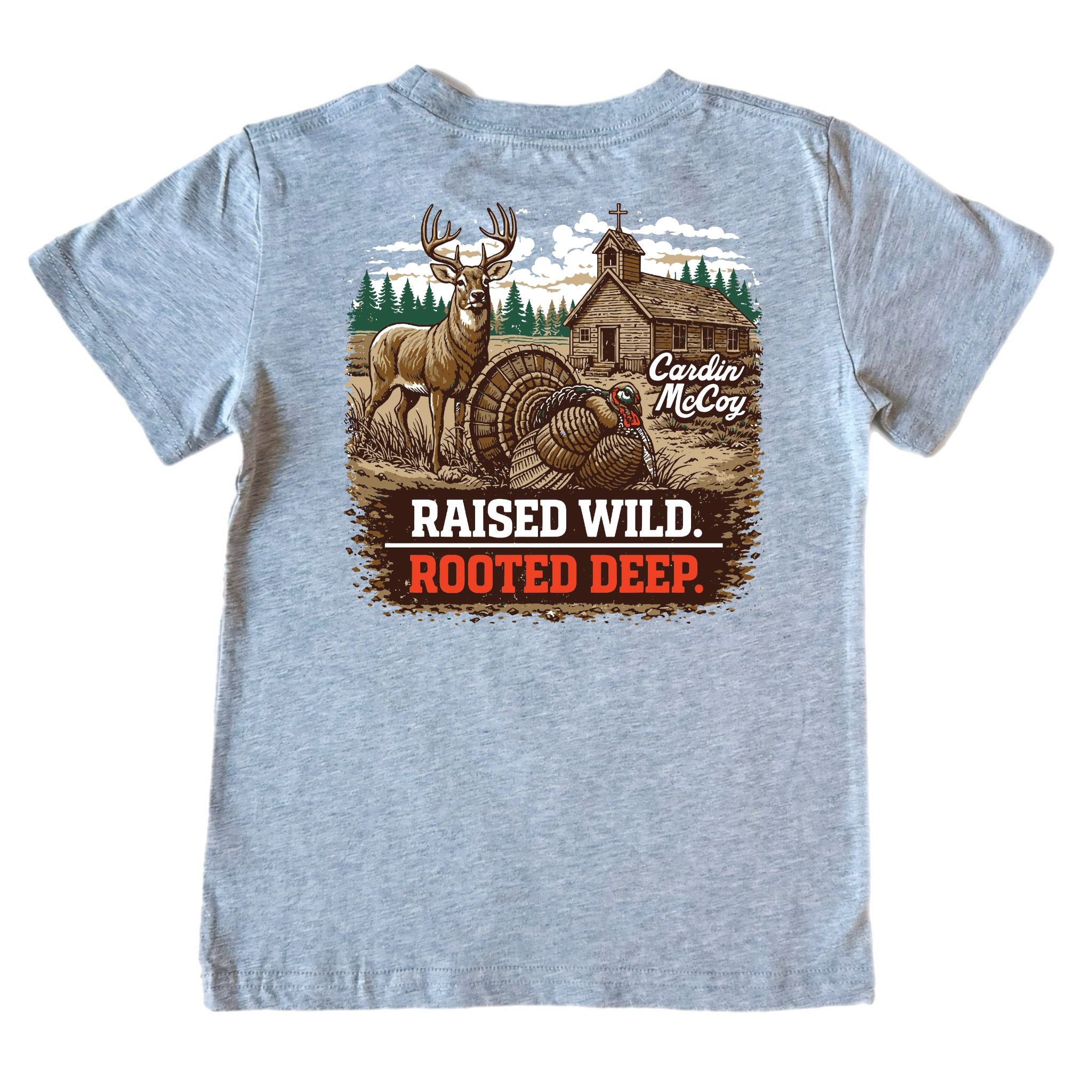 Kids' Rooted Wild Short-Sleeve Tee Short Sleeve T-Shirt Cardin McCoy Heather Gray XXS (2/3) Pocket