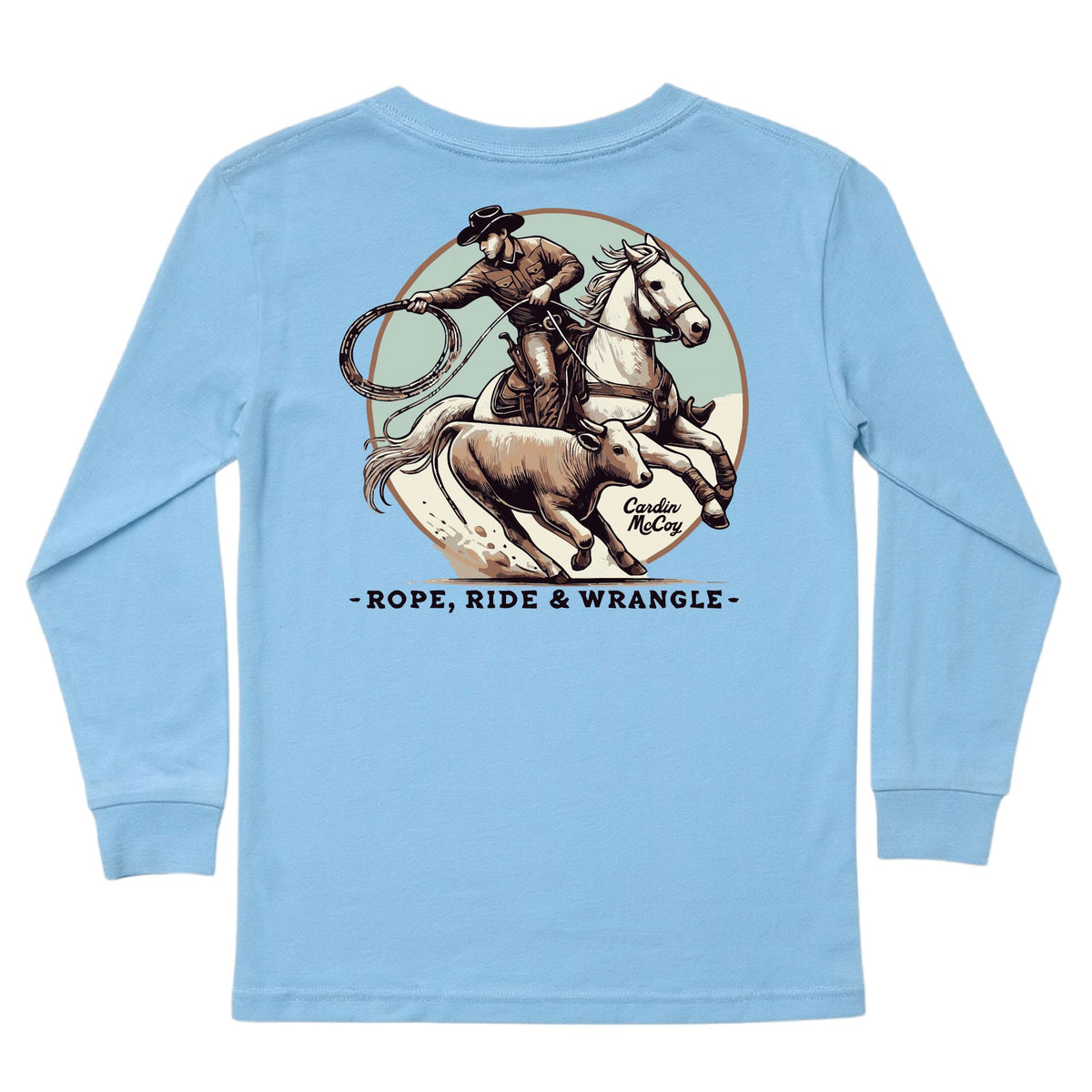 Kids' Rope, Ride & Wrangle Long-Sleeve Tee Long Sleeve T-Shirt Cardin McCoy Light Blue XXS (2/3) Pocket