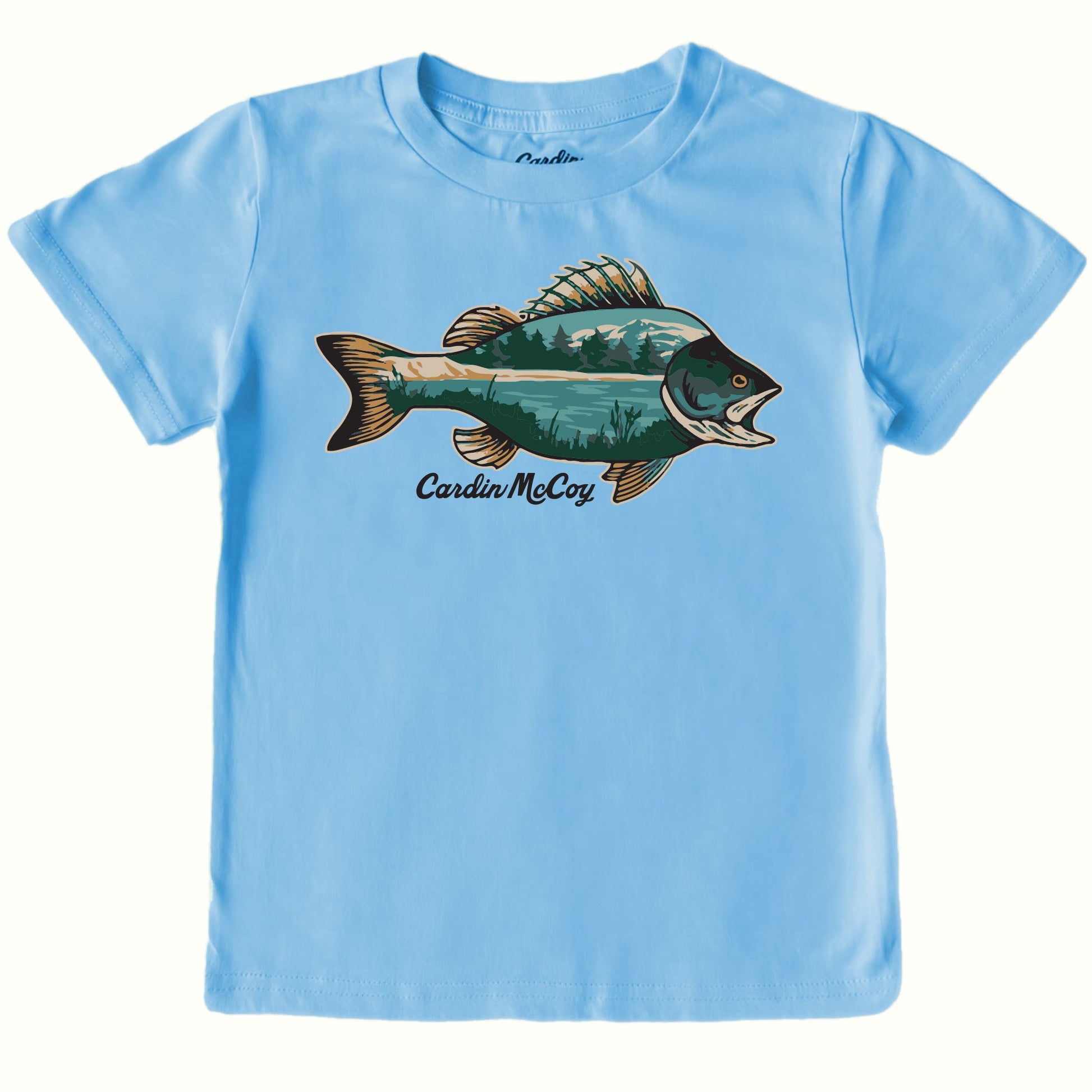 Kids' Sandbar Fish Front Short-Sleeve Tee Short Sleeve T-Shirt Cardin McCoy Light Blue XXS (2/3) No Pocket