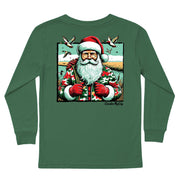 Kids' Santa Duck Hunter Long-Sleeve Tee Long Sleeve T-Shirt Cardin McCoy Dark Olive XXS (2/3) Pocket