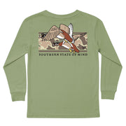 Kids' Southern State Of Mind Wood Ducks Long-Sleeve Tee Long Sleeve T-Shirt Cardin McCoy Light Olive XXS (2/3) Pocket