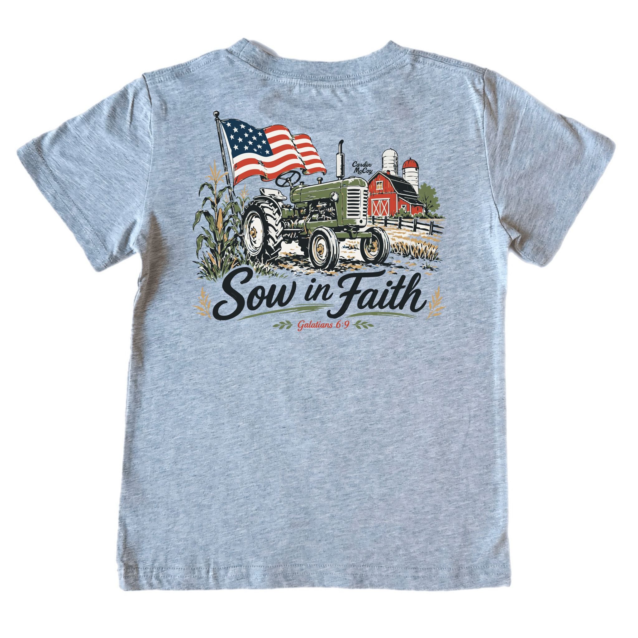 Kids' Sow in Faith Short-Sleeve Tee Short Sleeve T-Shirt Cardin McCoy Heather Gray XXS (2/3) Pocket