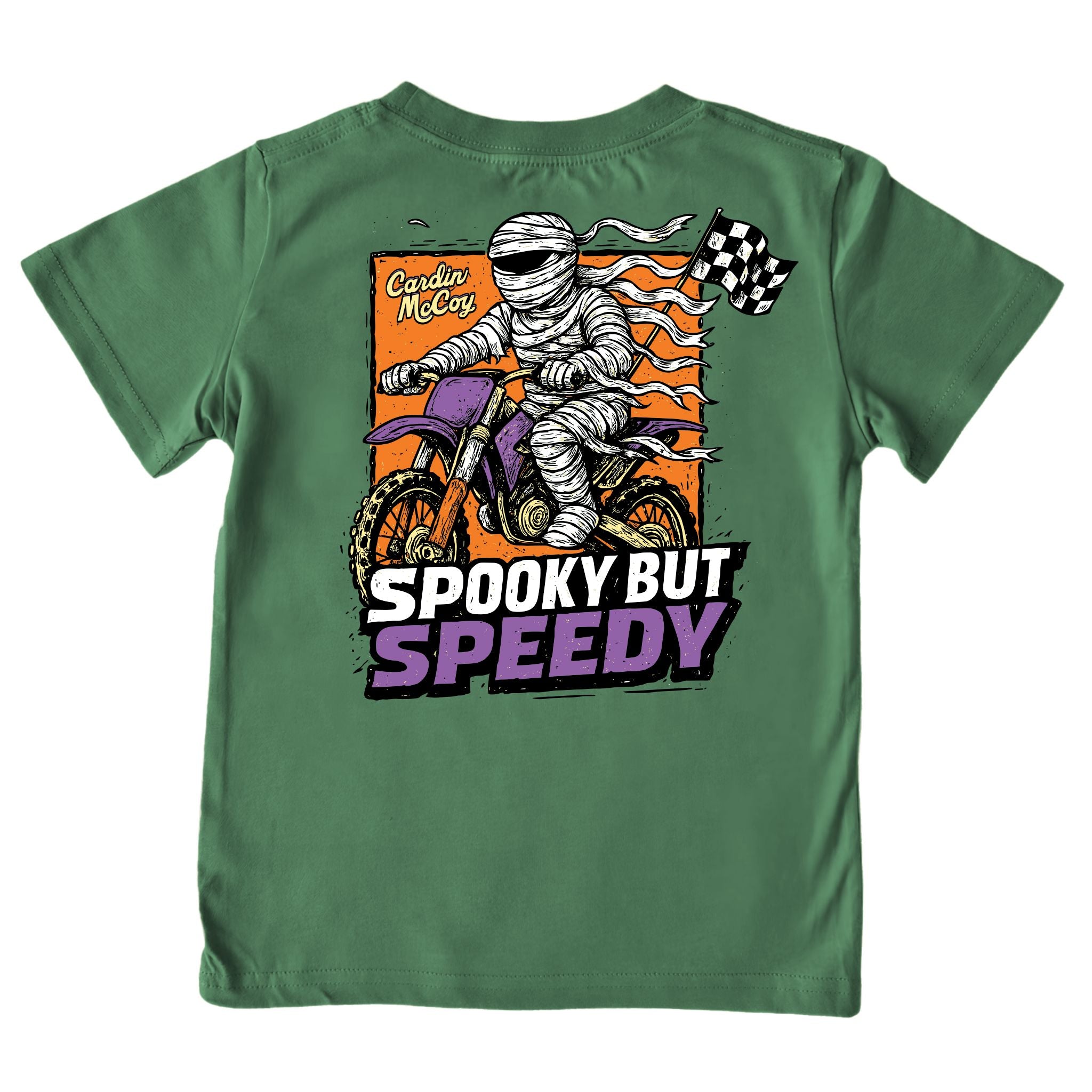 Kids' Spooky but Speedy Short-Sleeve Tee Short Sleeve T-Shirt Cardin McCoy Dark Olive XXS (2/3) Pocket