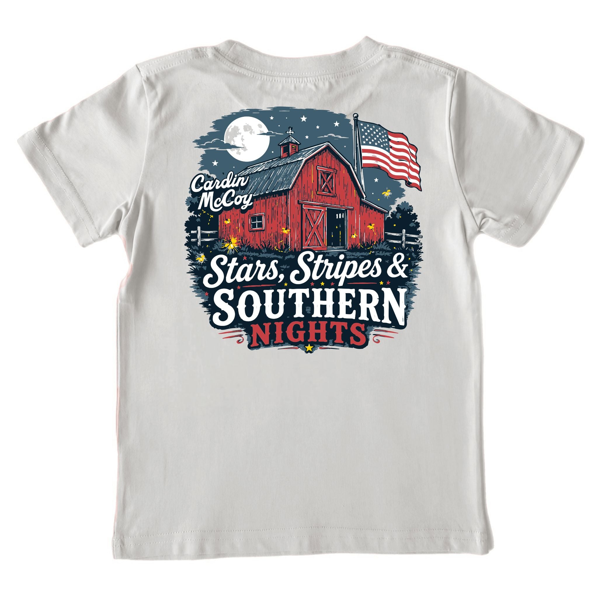 Kids' Stars, Stripes and Southern Nights Short-Sleeve Tee Short Sleeve T-Shirt Cardin McCoy Ice Gray XXS (2/3) Pocket