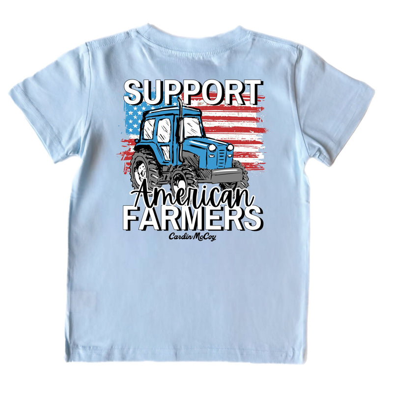 Kids' Support American Farmers Short-Sleeve Tee Short Sleeve T-Shirt Cardin McCoy Cool Blue XXS (2/3) Pocket