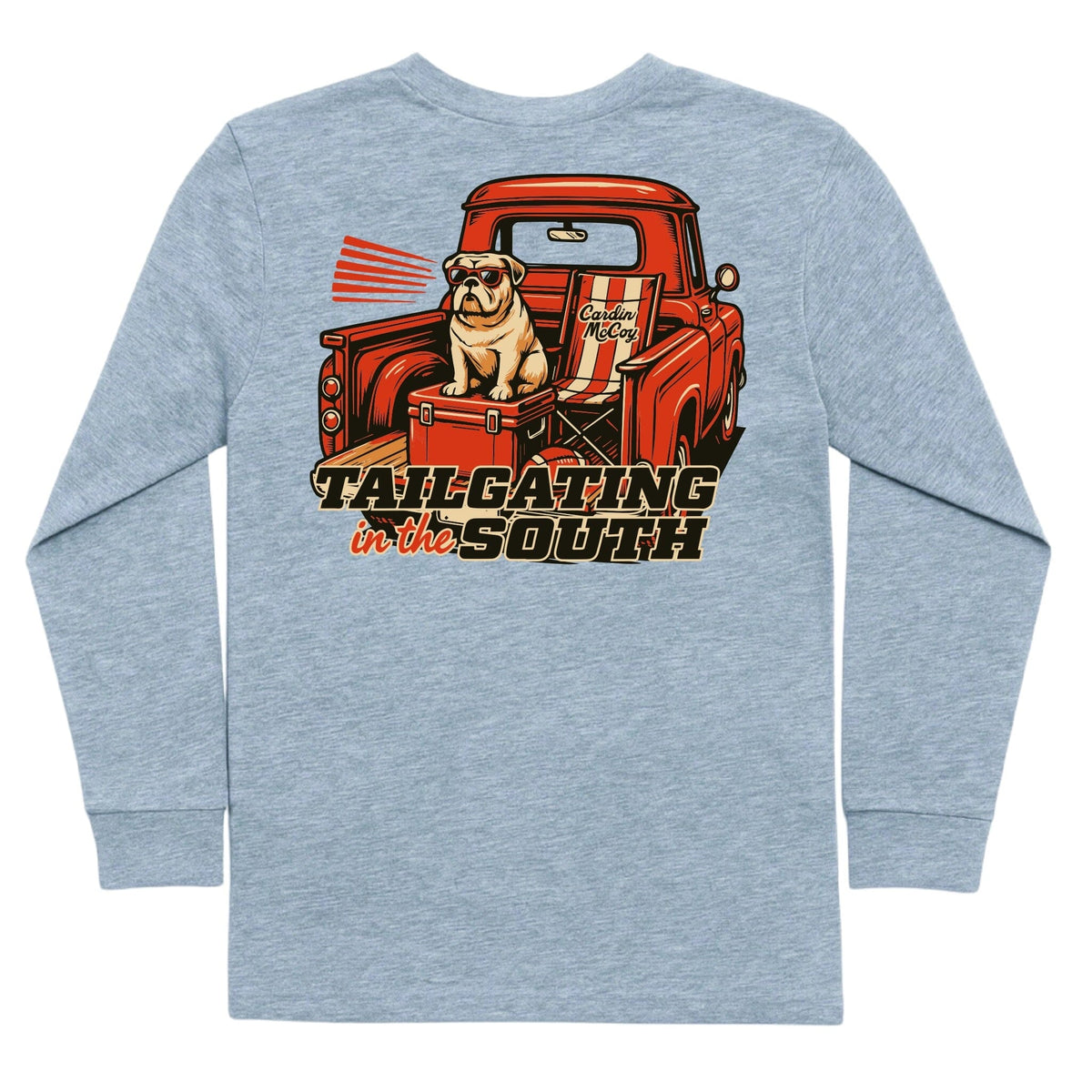 Kids' Tailgating In The South Long-Sleeve Tee Long Sleeve T-Shirt Cardin McCoy Heather Gray XXS (2/3) No Pocket