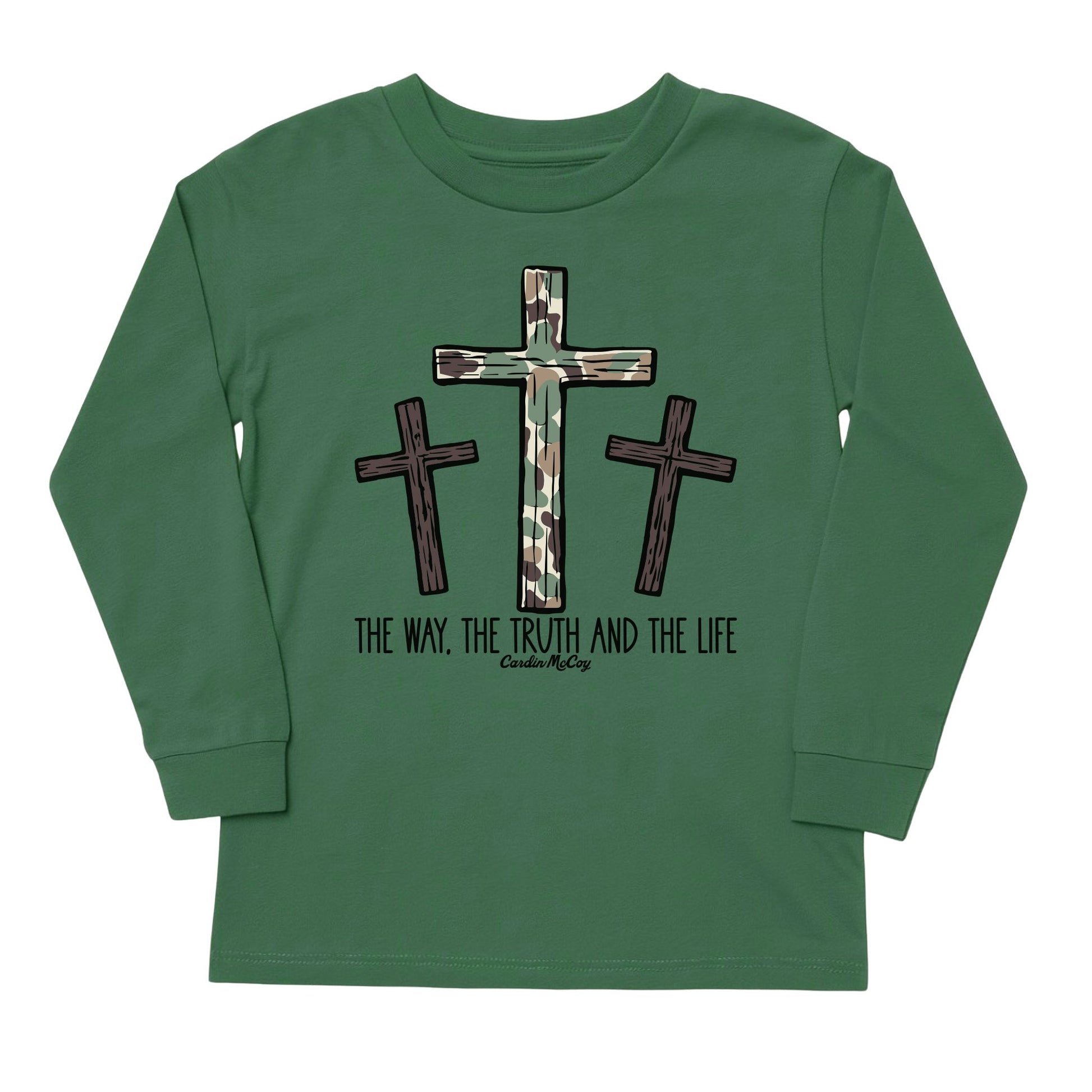 Kids' The Truth Front Design Long-Sleeve Tee Short Sleeve T-Shirt Cardin McCoy Dark Olive XXS (2/3) Front Design