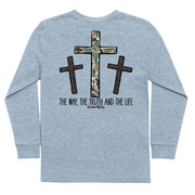 Kids' The Truth Long-Sleeve Tee Long Sleeve T-Shirt Cardin McCoy Heather Gray XXS (2/3) Pocket