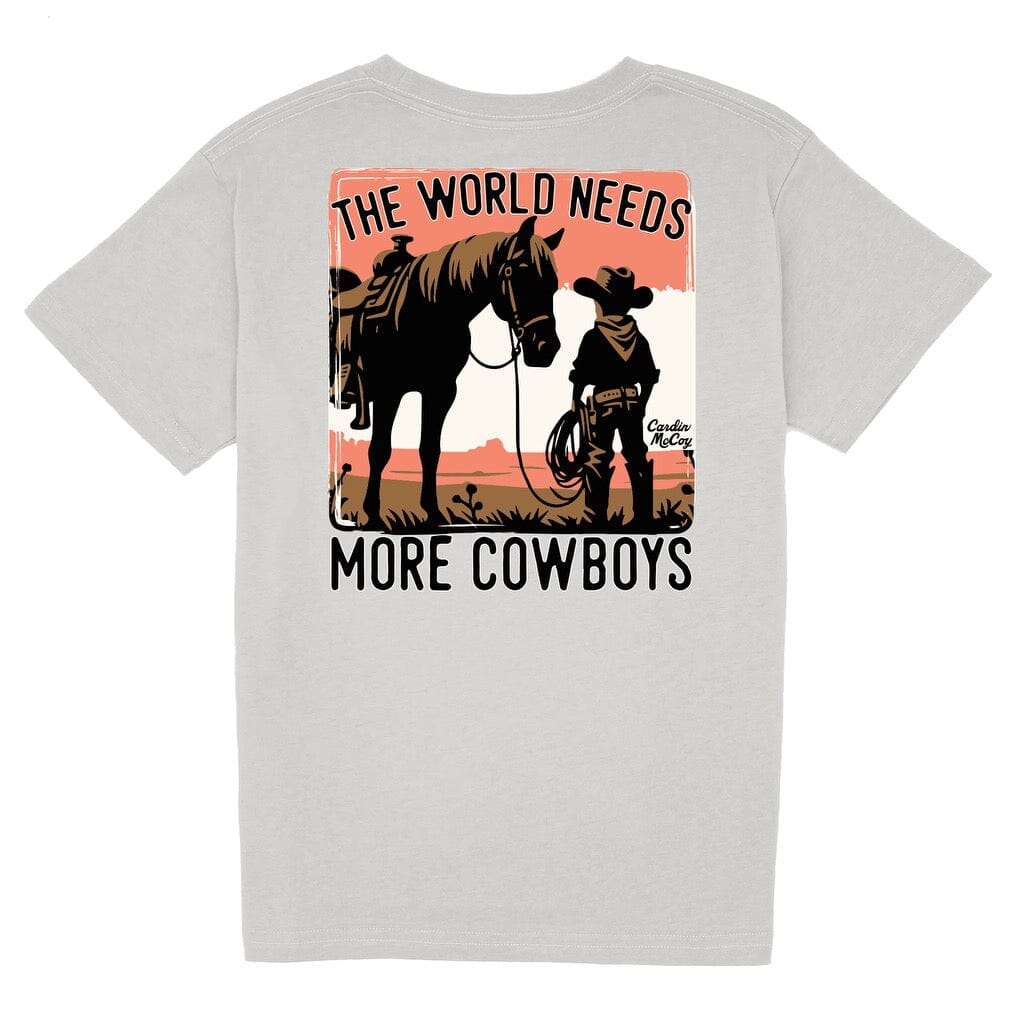 Kids' The World Needs More Cowboys Short Sleeve Pocket Tee Short Sleeve T-Shirt Cardin McCoy Ice Gray XXS (2/3) Pocket