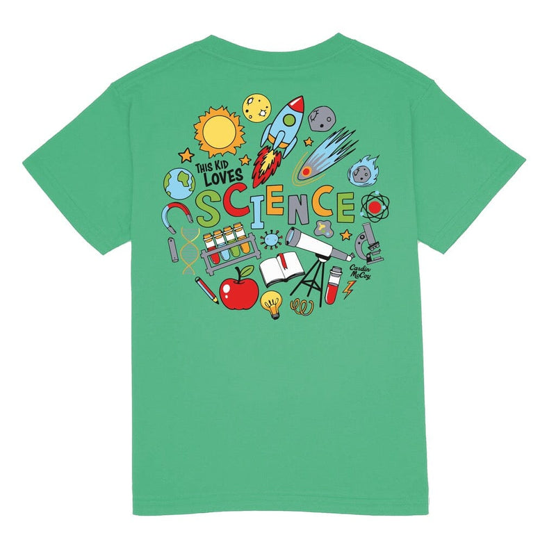 Kids' This Kid Loves Science Short Sleeve Tee Short Sleeve T-Shirt Cardin McCoy Green XS (4/5) No Pocket