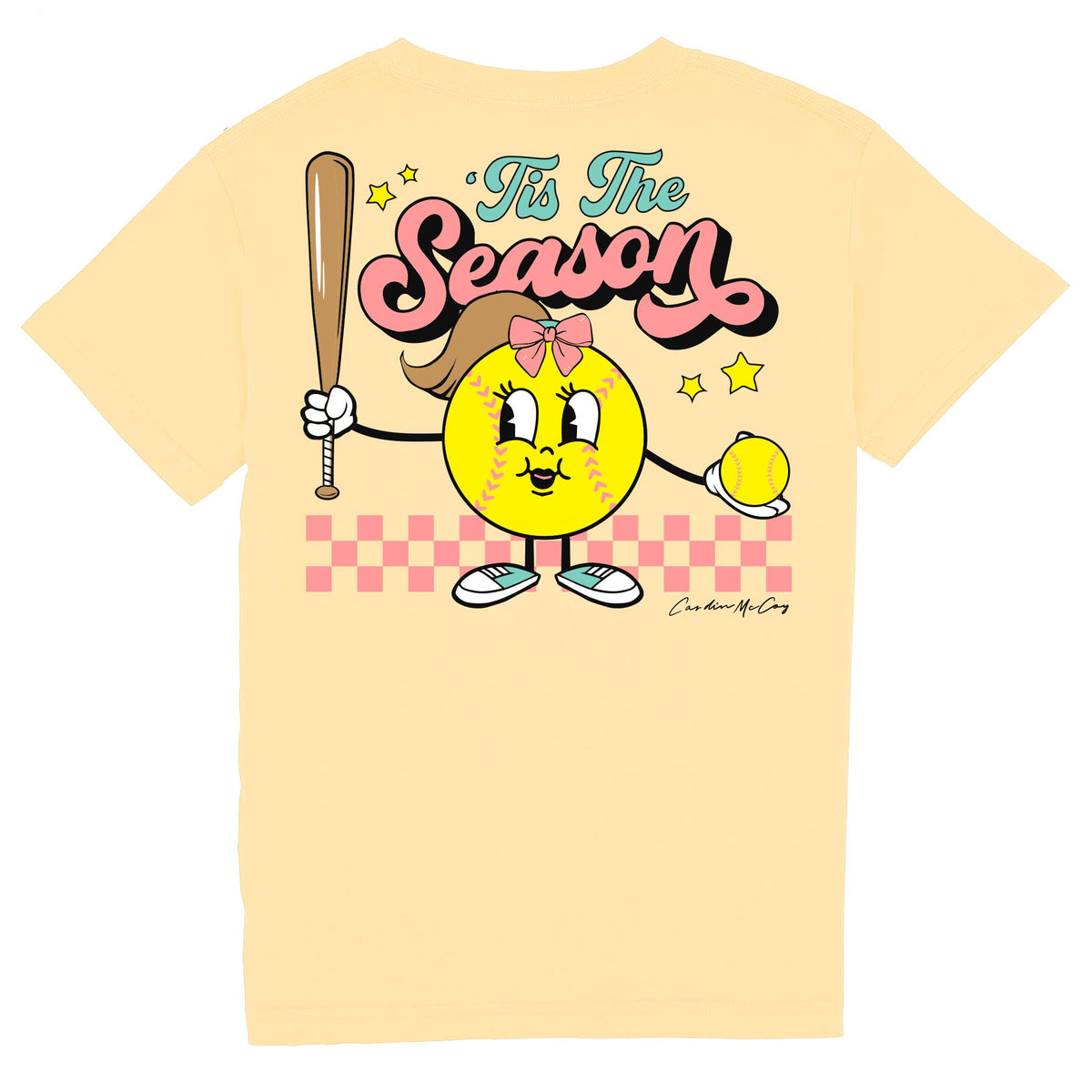 Kids' Tis the Season Softball Short Sleeve Pocket Tee Short Sleeve T-Shirt Cardin McCoy Butter XXS (2/3) 
