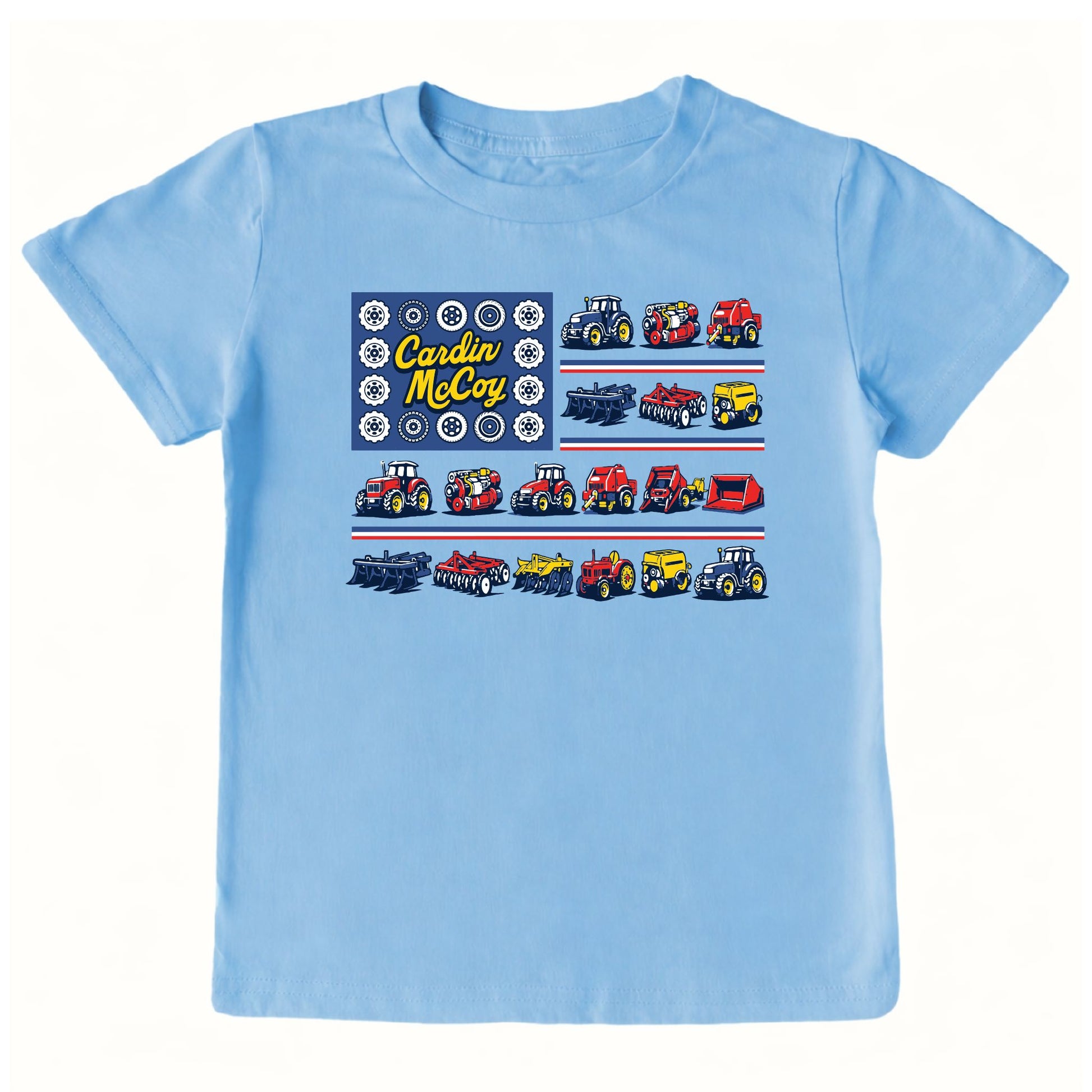 Kids' Tractor Flag Front Short-Sleeve Tee Short Sleeve T-Shirt Cardin McCoy Light Blue XXS (2/3) Front